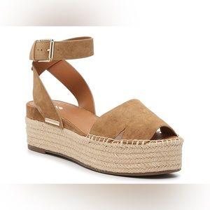 Franco Sarto Platform Espadrille Suede Sandal